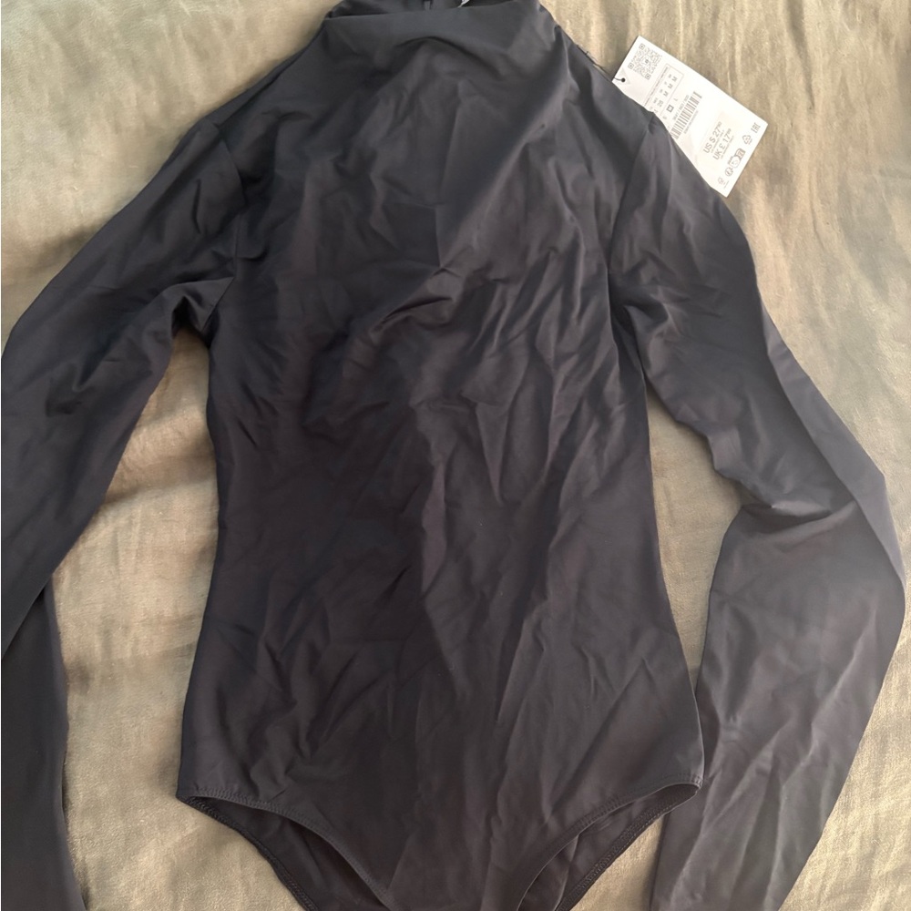 Zara Black Long Sleeve Bodysuit